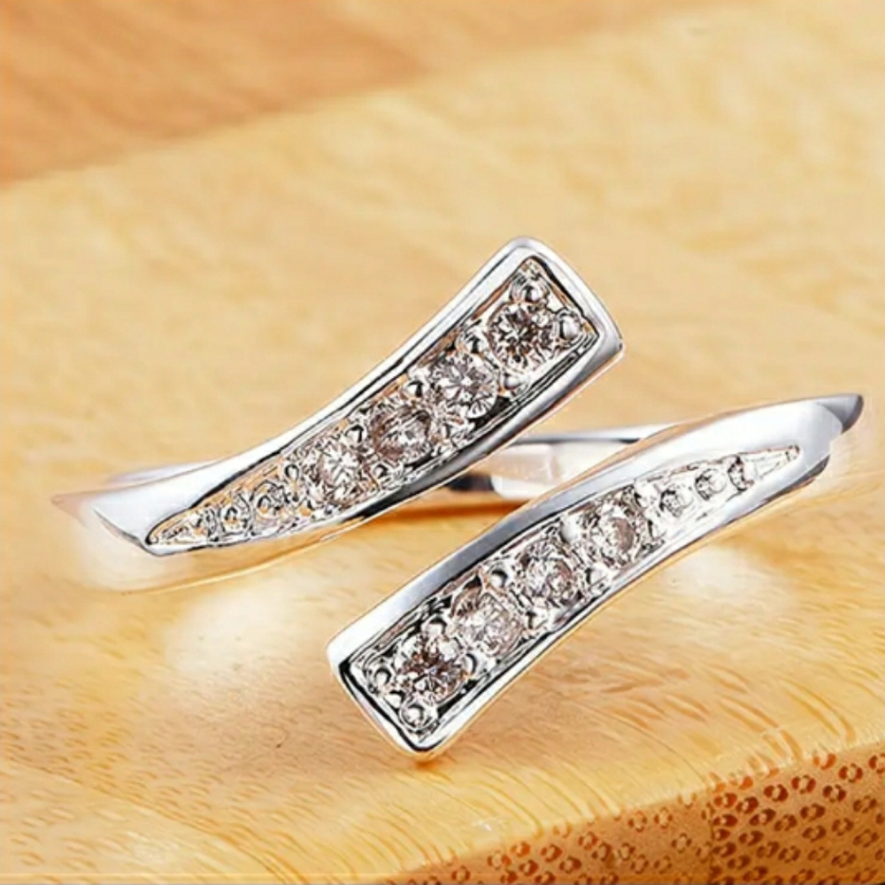 Silver Ring CZ Rhinestone Adjustable Toe or Finger 🤍 NEW - Picture 4 of 7